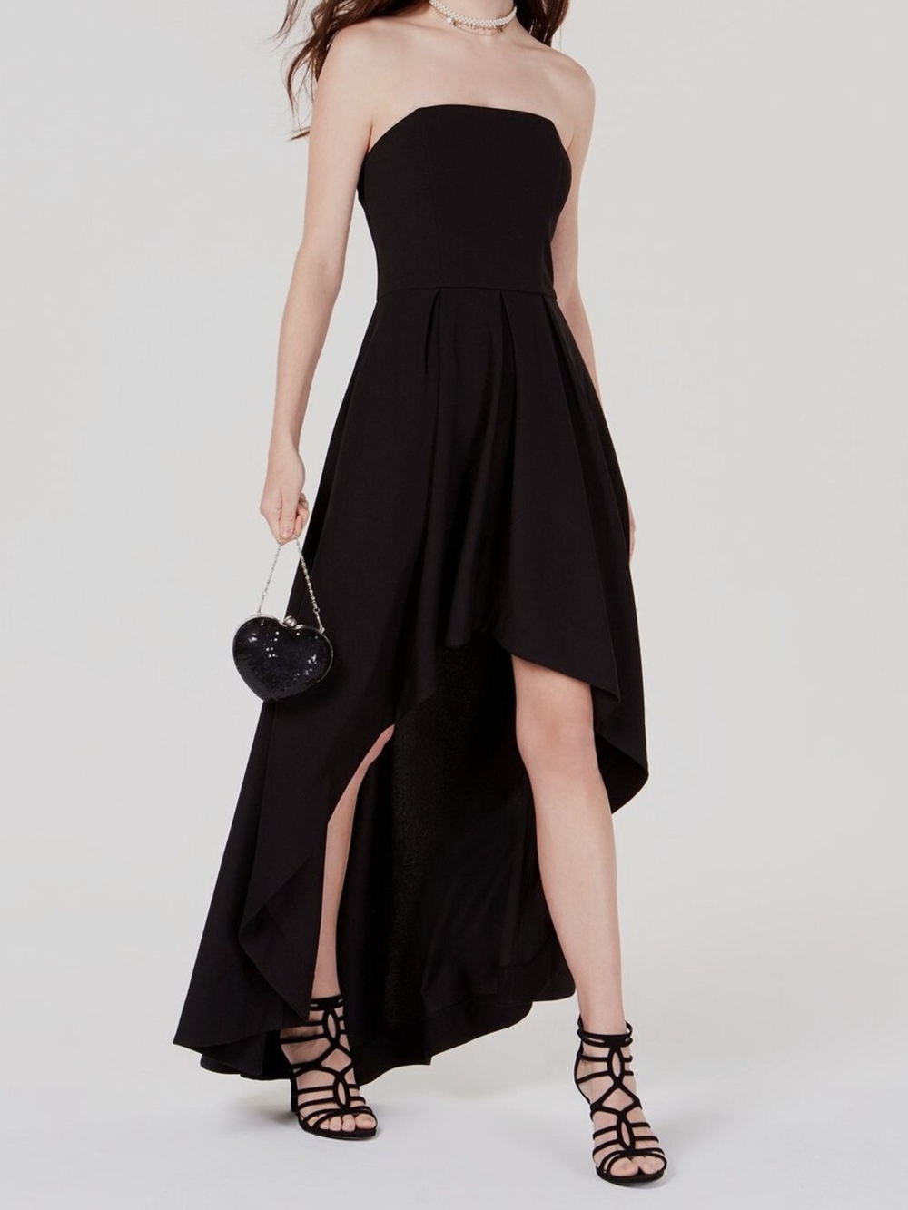 Speechless Strapless Black High-Low Gown